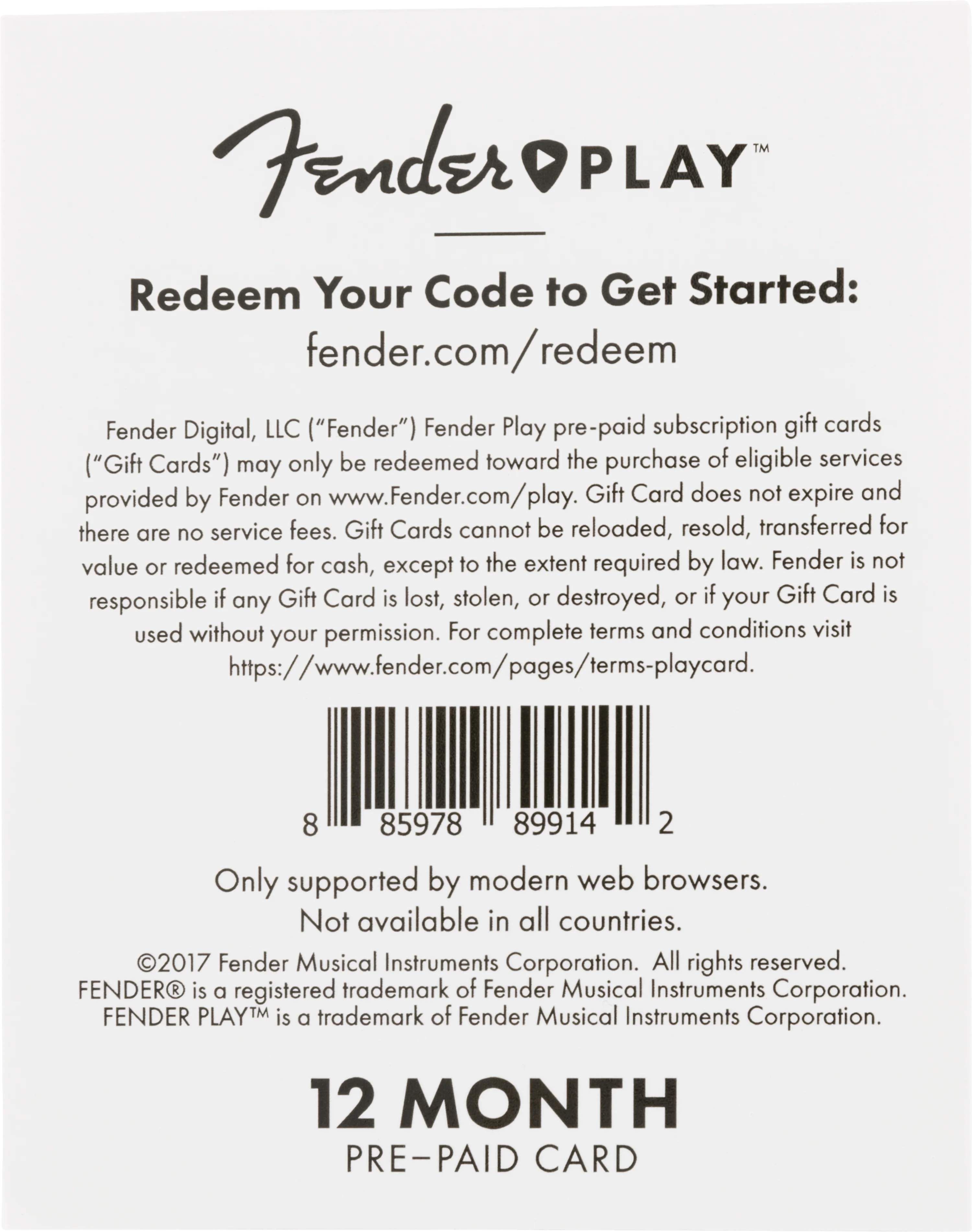 Fender Play™ Prepaid Cards - Image 2