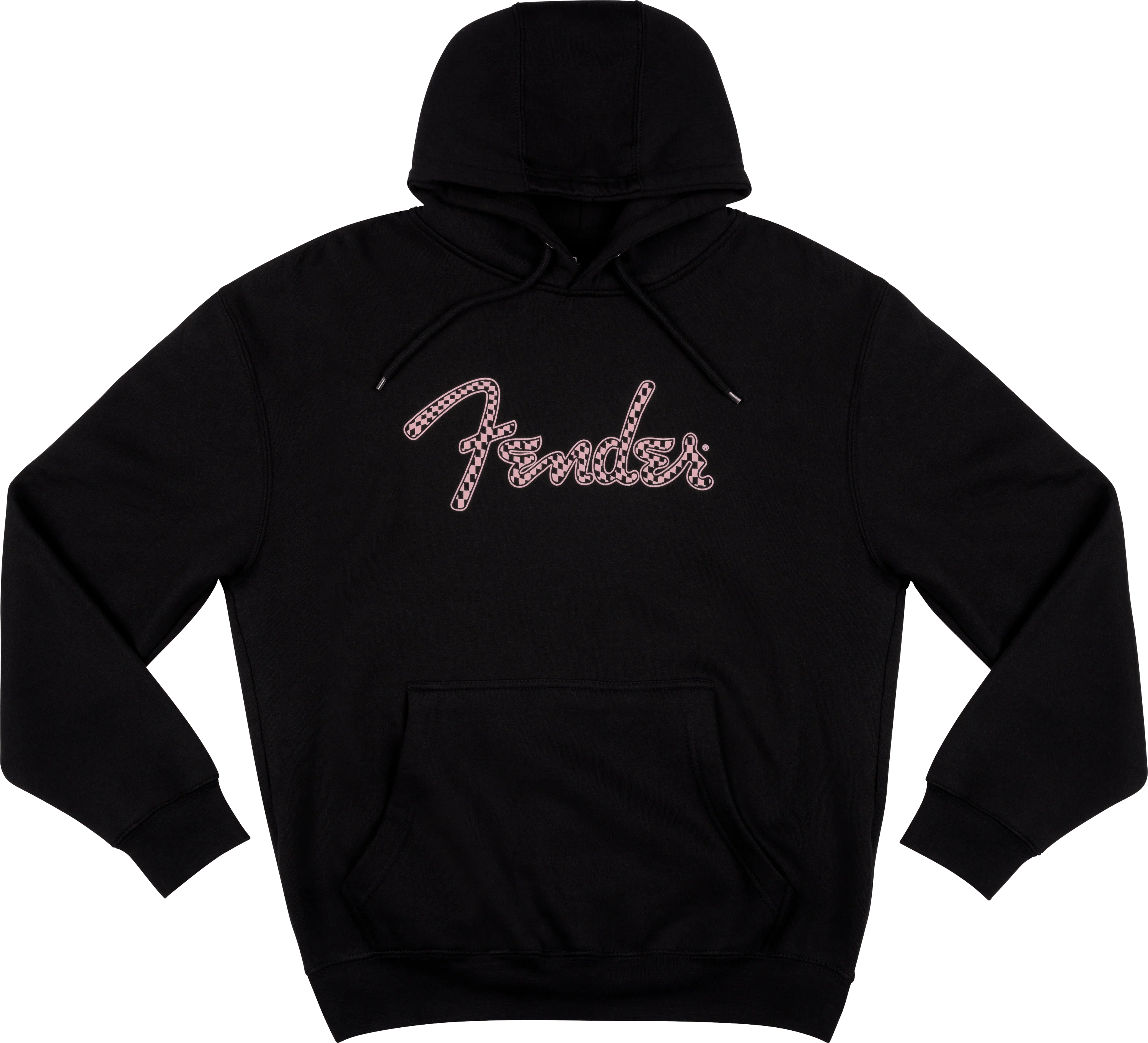 Fender® Spaghetti Logo Wavy Checker Hoodie, Pink Checker - Image 4