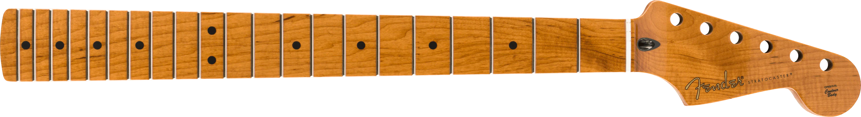 Roasted Maple Stratocaster Neck, 21 Narrow Tall Frets, 9.5", C Shape